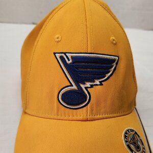 St. Louis Blues Officially Licensed NHL Hat Velcro Back Yellow Worn Very Little